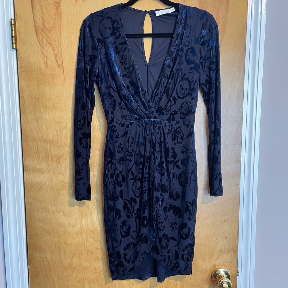 Lush Navy Velvet Dress. Fall Wedding! Size small